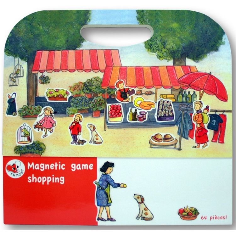 比利時 Egmont Toys 艾格蒙繪本風遊戲磁貼書：開心逛市集