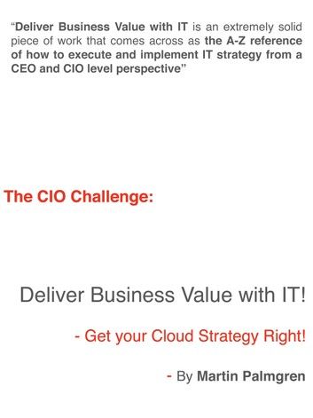 The CIO Challenge: Deliver Business Value with IT! - Get your cloud strategy right