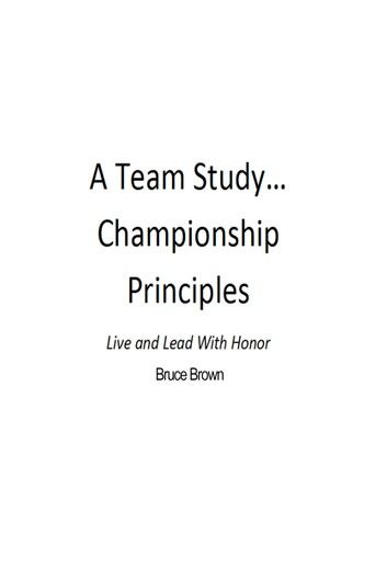 A Team Study Championship Principles