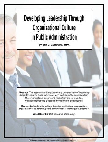 Developing Leadership through Organizational Culture in Public Administration