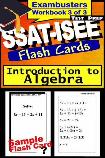 SSAT-ISEE Test Prep Algebra Review--Exambusters Flash Cards--Workbook 3 of 3