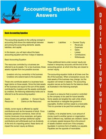 Accounting Equations & Answers