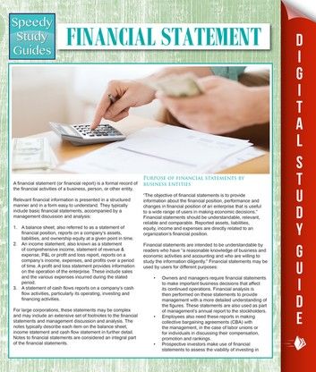 Financial Statements (Speedy Study Guides)