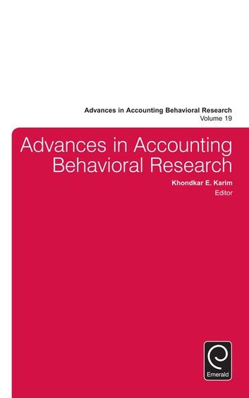 Advances in Accounting Behavioral Research