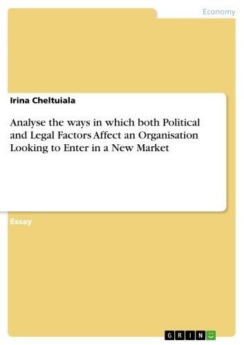 Analyse the ways in which both Political and Legal Factors Affect an Organisation Looking to Enter in a New Market