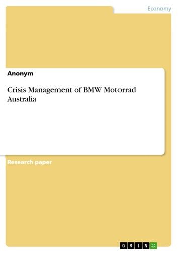 Crisis Management of BMW Motorrad Australia