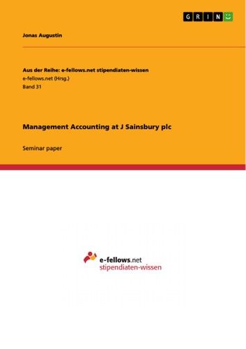 Management Accounting at J Sainsbury plc