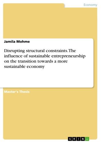 Disrupting structural constraints. The influence of sustainable entrepreneurship on the transition towards a more sustainable economy