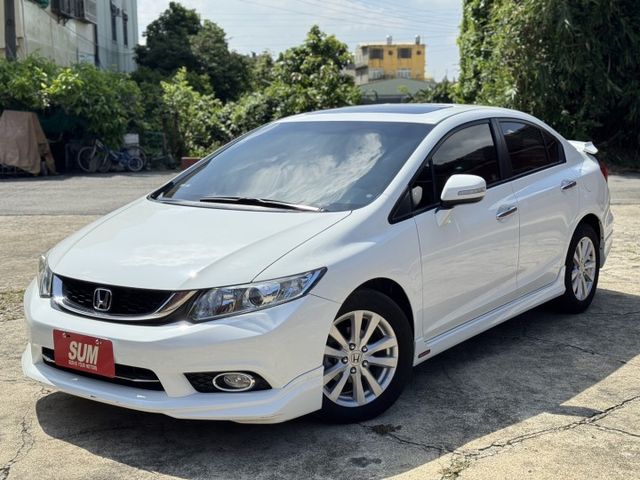 2014 本田 CIVIC 白色 1.8L 天窗 定速巡航 多功能方向盤 倒車顯影 里程保證 實車實價 歡迎試乘  第1張相片