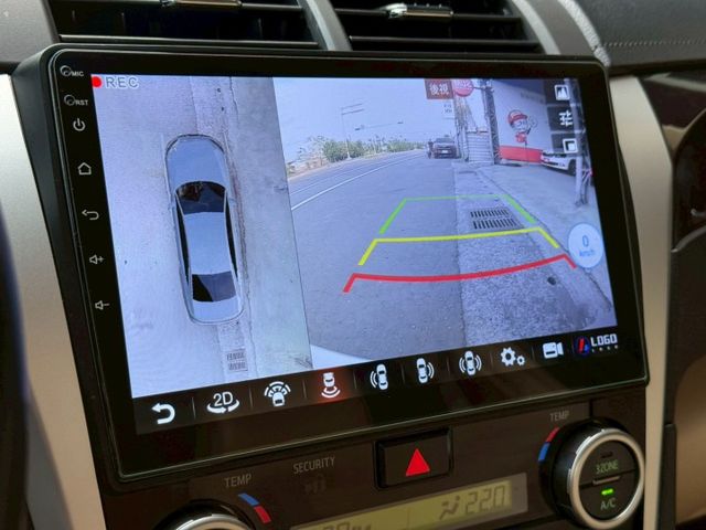 CAMRY Q版 改裝安卓機及360環景系統 I-KEY 摸門 雙前電動通風椅 抬顯 後座遮陽簾 電池健康 屏東中古車  第15張相片