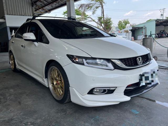2014 Honda Civic  僅跑14萬保證里程、無泡水 前後底盤強化拉桿  雙出中尾段排氣管（有閥門、原廠排氣管  第1張相片