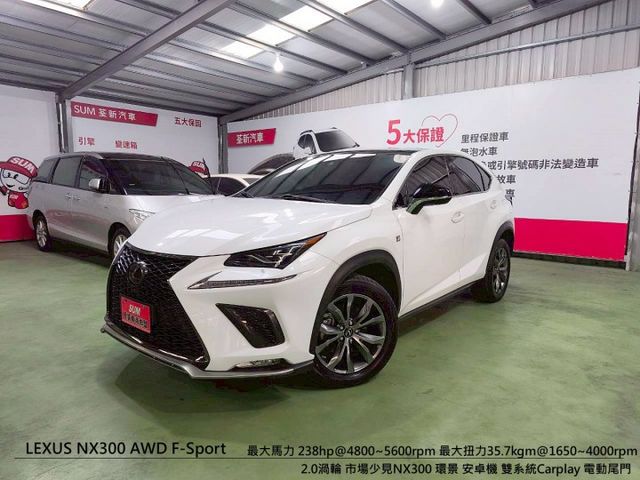 『認證』2.0渦輪.市場少見NX300.AWD.F-Sport.環景.雙系統Carplay.電動尾門  第1張相片
