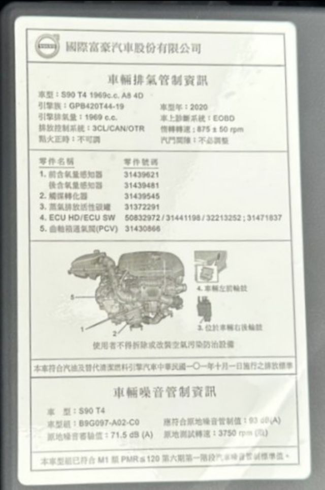 2020 Volvo S90 T4僅跑1萬多KM✅I KEY✅恆溫空調✅駕駛座電動調整✅電動行李廂蓋★歡迎蒞臨賞車試乘★  第15張相片