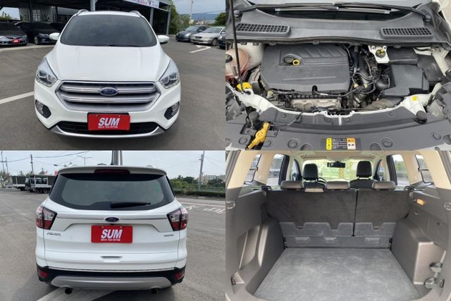 雙認證、實車實價、保固不另加價。KUGA 1.5時尚經典型，僅跑8萬，有全景天窗、電動尾門、盲點、導航、carpaly  第14張相片