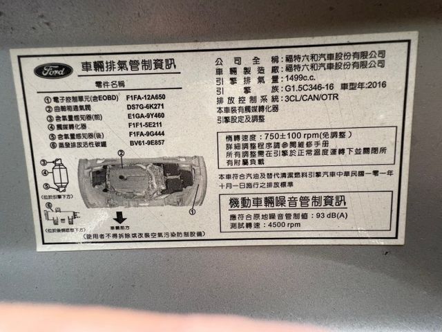 小改款馬丁頭1.5T  頂級S運動版 新車價89.9 配備超滿原版件 全車空力套件 自動停車 盲點 天窗 車道偏移修正  第20張相片