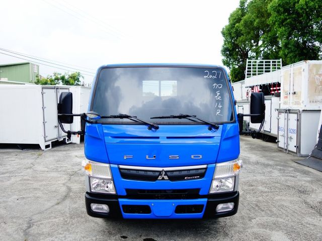 《僅跑5萬》加長型14呎+車側可上貨+免加尿素+四呎雙摺雙油壓尾門《特殊電動升降棚》  第1張相片
