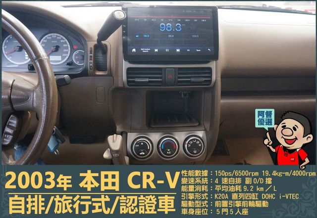2003本田CR-V│5人座│客貨車│旅行式│超低里程│一年僅跑不到四千五百公里│全車系第三方認證│全宇宙唯一不沒收訂金  第11張相片