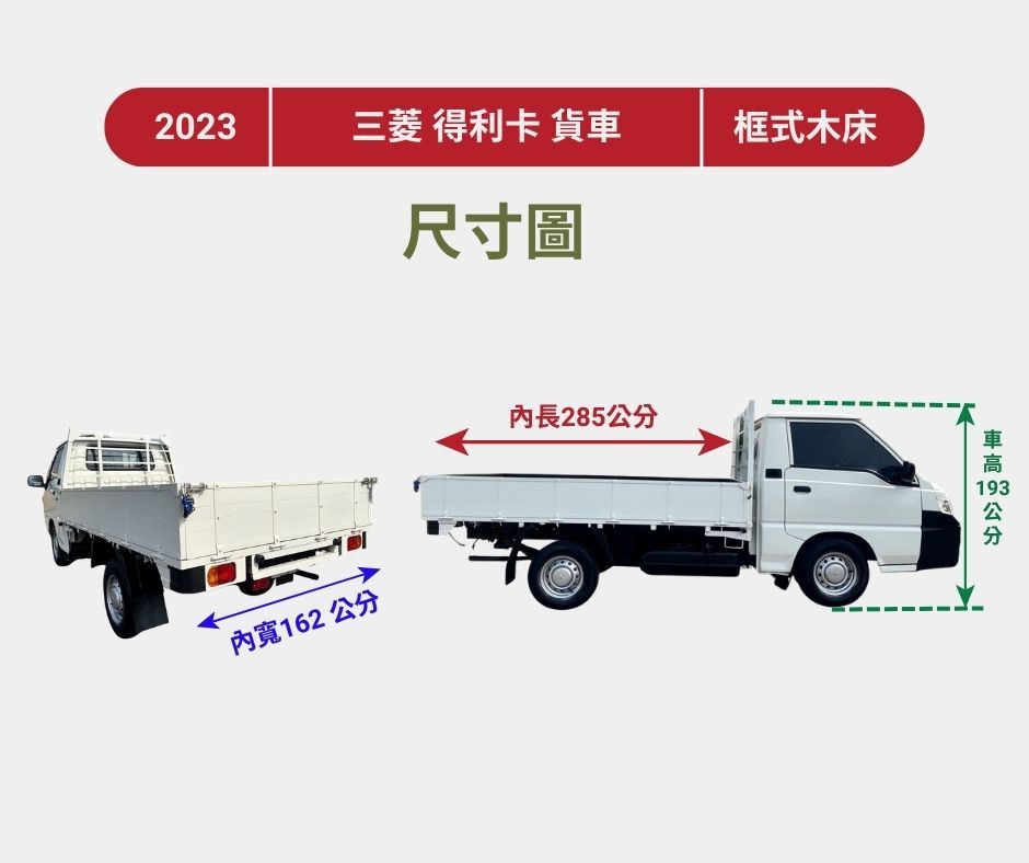 2023年 三菱 得利卡貨車 自排  全新框式木床+內外車況極佳  足有力+真耐操+載貨空間大  第17張相片