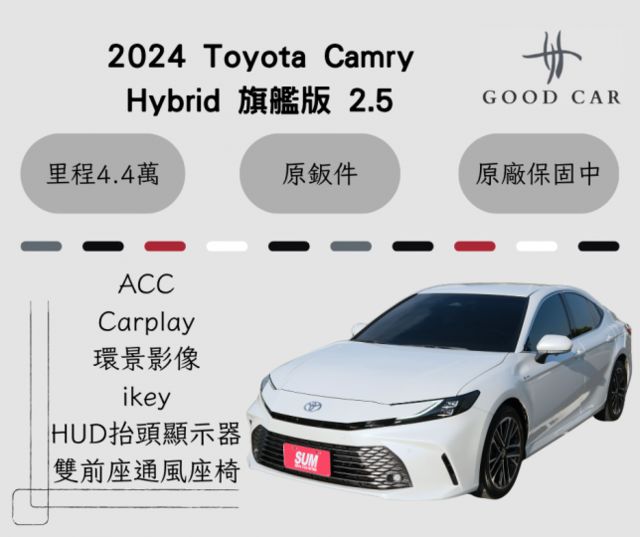 2024 Toyota Camry 油電 旗艦版 2.5 雙區恆溫 導航 雙前座電動椅 手機無線充電 原廠保固中  第1張相片