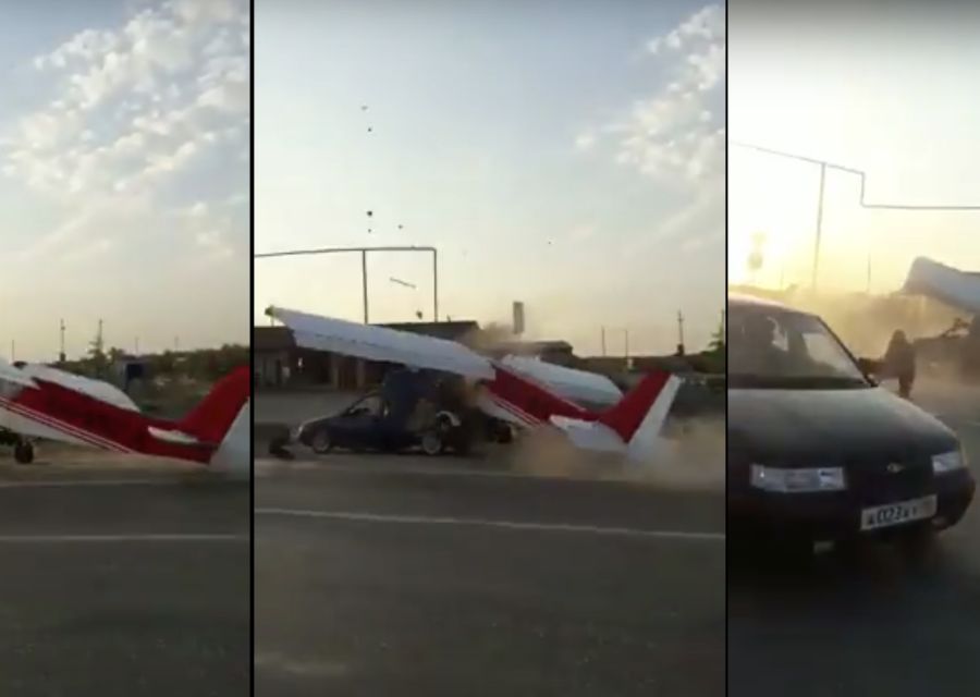 汽車被飛機追撞？俄羅斯就是狂！