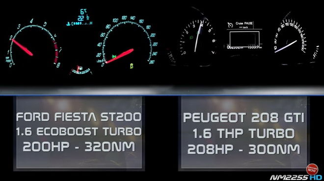 Ford Fiesta ST200 vs. Peugeot 208 GTI 0-200km/h　你說誰贏？