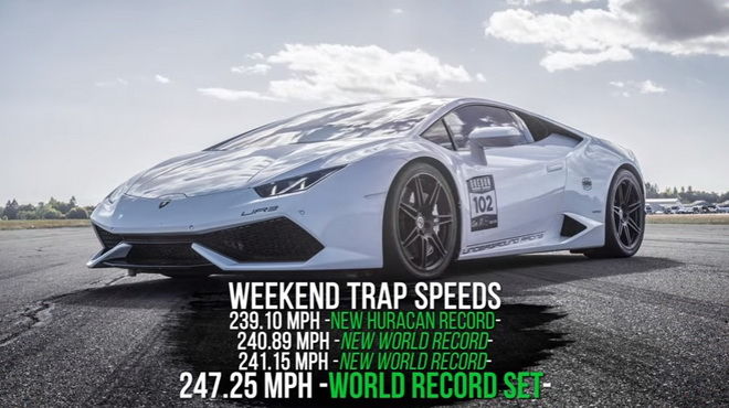 2500匹Lamborghini Huracan以街胎跑出397km/h 創造1/2-Mile加速世界紀錄！