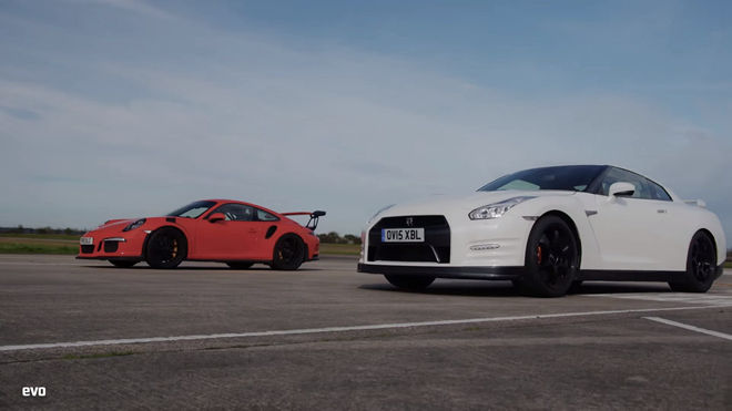 [影片]直線加速見真章　Nissan GT-R vs Porsche 911 GT3 RS
