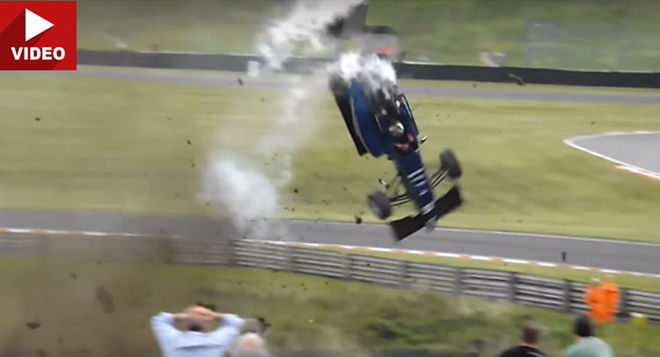 [影片]Formula 3發生事故　印度車手遭受撞擊飛往空中轉好幾圈