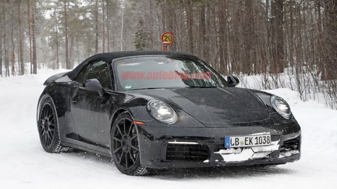 低溫實測 新世代992 Porsche 911 Cabrio雪中現身