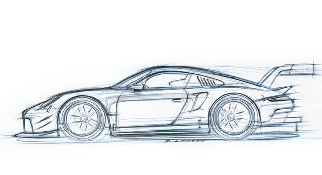 Porsche 911 RSR即將現身洛杉磯車展 素描草圖先讓你解渴