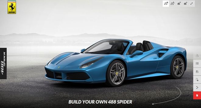 打造你專屬的法拉利  Ferrari推出「488 Spider」線上客製化網站