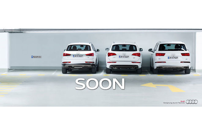 已訂位?停車位要不夠啦! Audi釋出一張預告圖，顯現全新小型跨界休旅車Q2即將到來