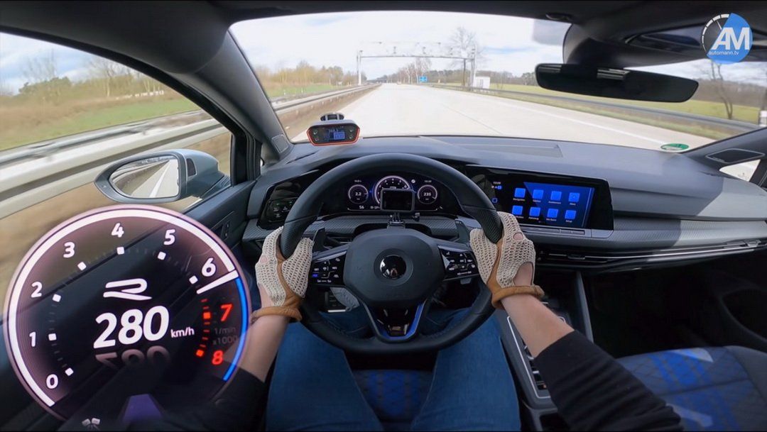 VW Golf R追尋最高極速 無限速高速公路狂飇至289 km/h的速度 [影片]