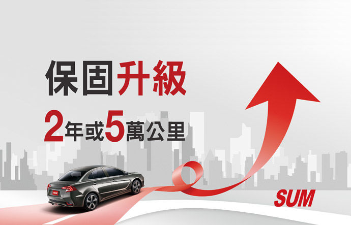 SUM買車絕對安心    提供業界最強2年或5萬公里保固升級方案