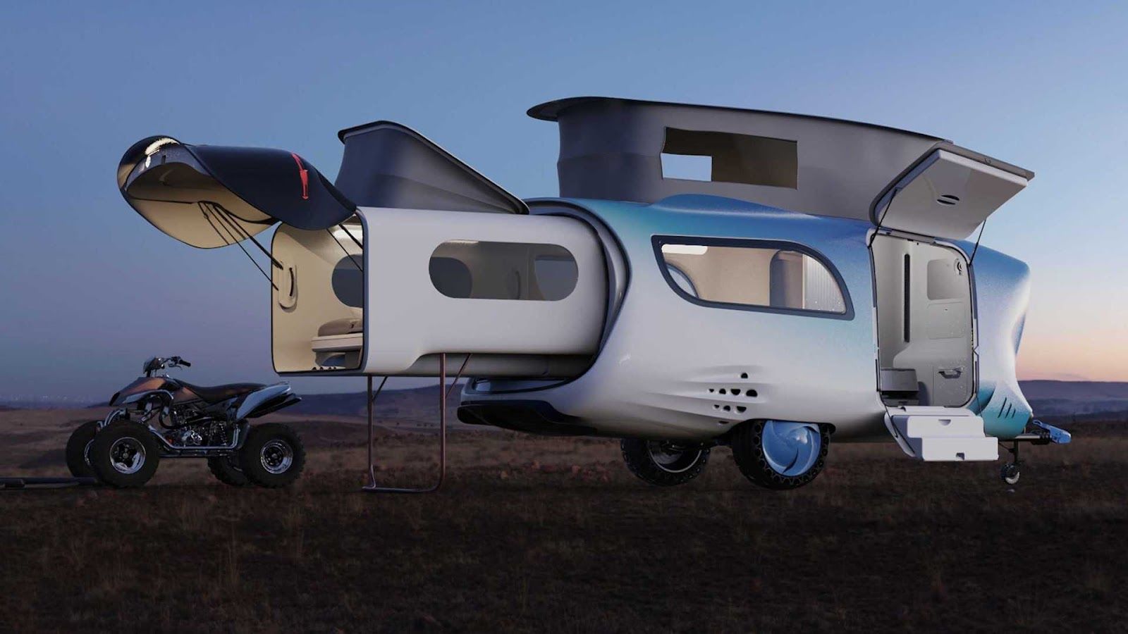 以鯨魚為設計概念的超獨特露營車屋「Whale Trailer Cabin」