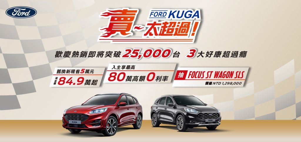 Ford Kuga熱銷優惠登場舊換新現金價84.9萬起