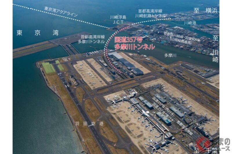 國道 357 號將“全線貫通”？！ 羽田〜川崎的「斷點」即將解決！ 取代「強制使用首都高」的「驚人海底隧道」正在建設中——「多摩川隧道」工程進度如何？