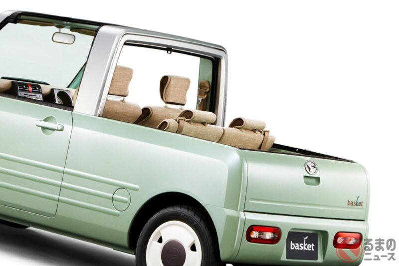 大發的「四人座輕卡車」超厲害！ 配上超復古的「圓形頭燈」和「時尚綠色」車身！ 開放感滿滿的「Basket」真的超吸睛！